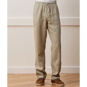 TODD SNYDER Men’s Straight Fit Linen Beach Pant Size XL EUC Desert Sage Summer